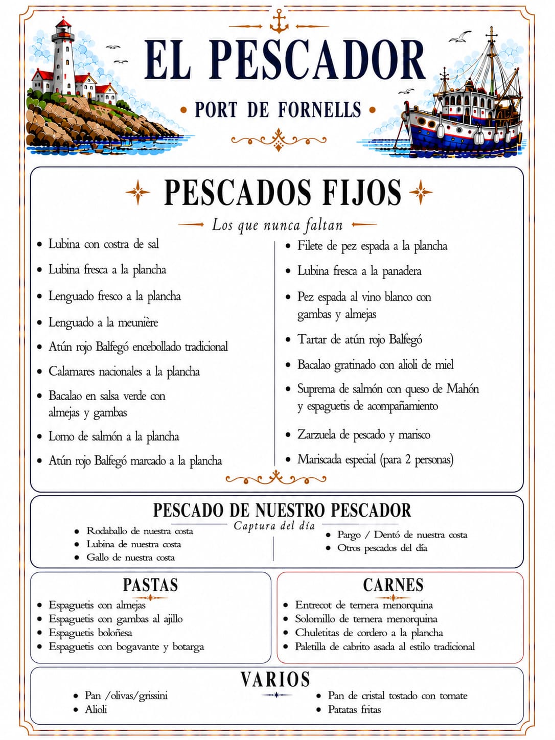 carta el restaurante castellano